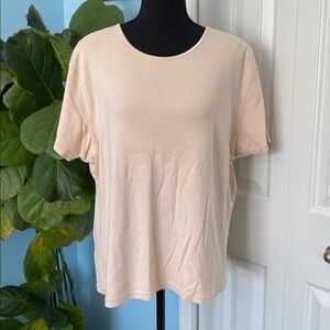 J.Jill 2X 100% Cotton Light Pink Short Sleeve Shirt